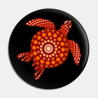 Red Turtle Aboriginal Art Pin