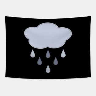 Rainy Day Rain Cloud in Black Tapestry