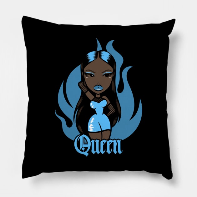 Queen Doll girl Light Blue v3.5 Pillow by Just In Tee Shirts