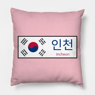 Incheon City in South Korean Flag written in Hangul Pillow