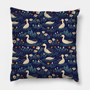 Ducks in the pond Pillow