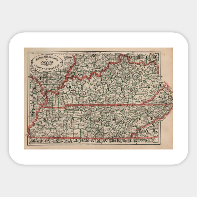 Vintage Tennessee And Kentucky Railroad Map 1883