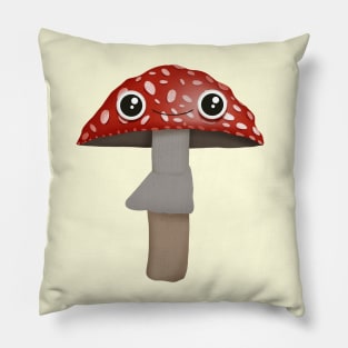 Red and White Kawaii Mushroom Pillow