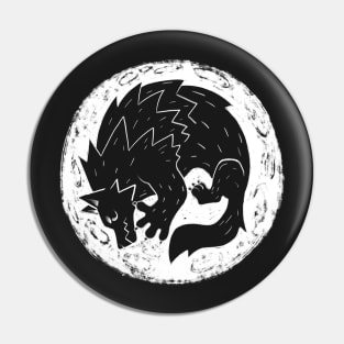Woodcut Werewolf - White Moon Pin