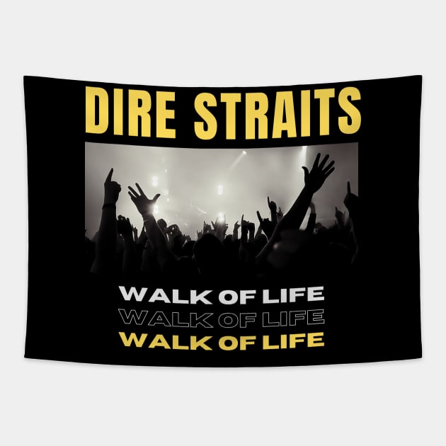 Dire Straits // Walk Of Life Tapestry by Eighteen Plus