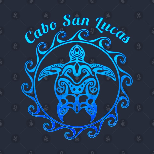 Ocean Blue Tribal Turtle Cabo San Lucas by macdonaldcreativestudios