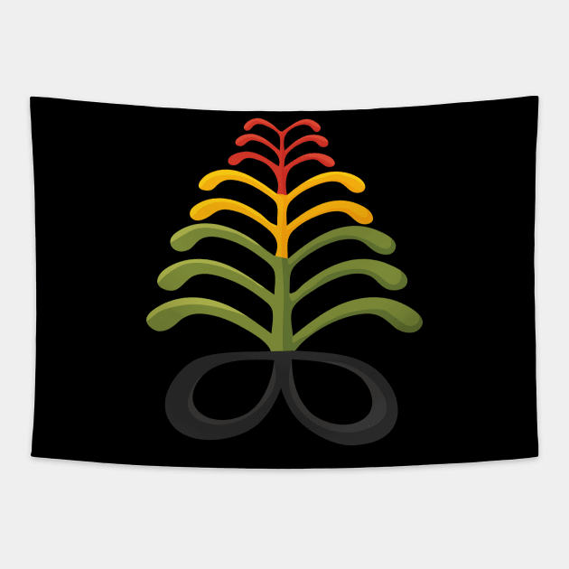 Aya Adinkra Fern in Pan African colors Tapestry by tatadonets