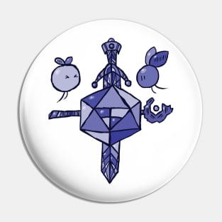 d20 Coat of Arms - Blueberry Pin