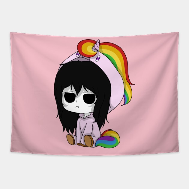 creepypasta unicorn (jane the killer) Tapestry by LillyTheChibi