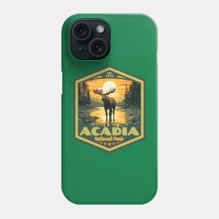 Acadia National Park Vintage WPA Style National Parks Art Phone Case