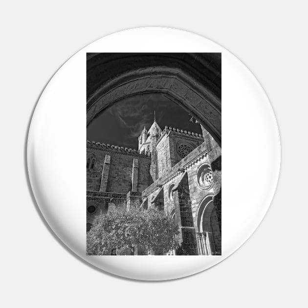 Evora Cathedral - Black and White Pin by BrianPShaw