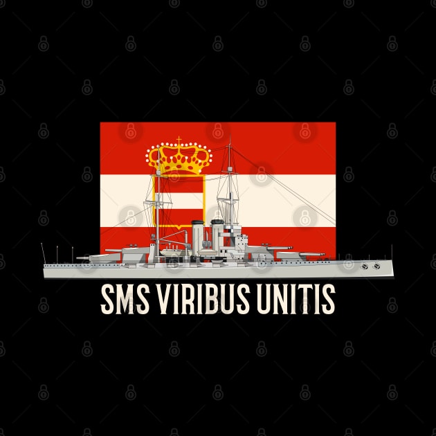 SMS Viribus Unitis Austro-Hungarian Battleship Diagram Historic Flag Gift by Battlefields