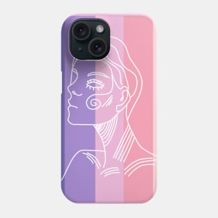 Pastel Stripes Abstract Face Phone Case