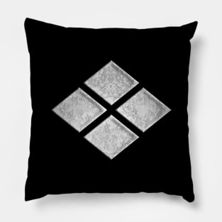 Takeda Kamon Takeda Bishi in Silver Foil Pillow