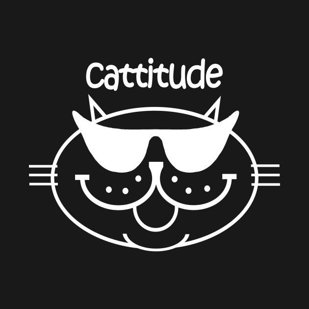 Cattitude 2 - White Outline by RawSunArt