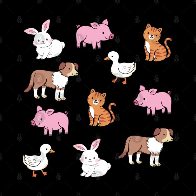 Cute Pet Animals | Adorable Dog, Cat, Rabbit, Pig, Duck Art | Gifts for Pet Owners | Gifts for Pet Lovers | Gifts for Animal Lovers by mschubbybunny