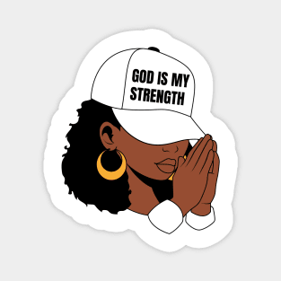 God is My Strength, Black Woman Praying Magnet