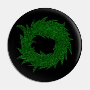 Wreath (black and green) Pin