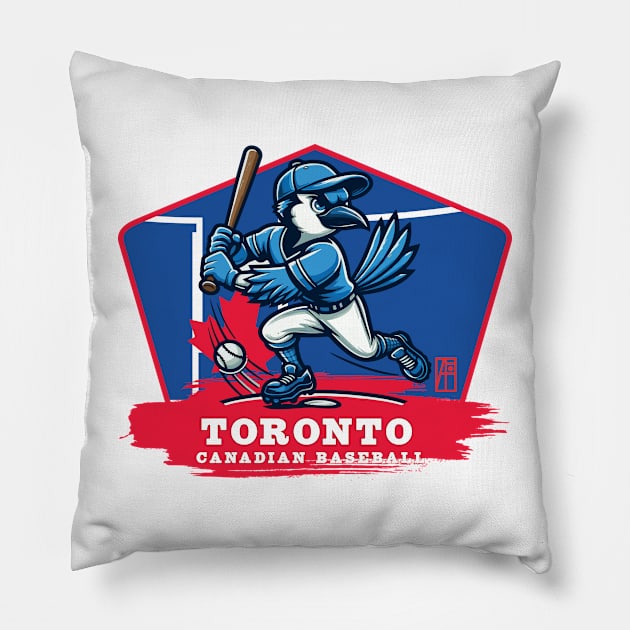 USA - Canadian BASEBALL - Toronto - Baseball mascot - Toronto baseball Pillow by ArtProjectShop