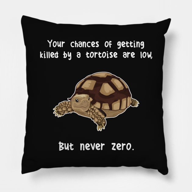 Sulcata Tortoise Never Zero Pillow by Psitta