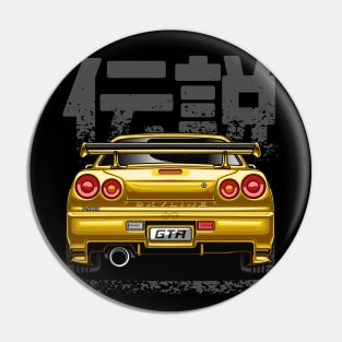 Monster Skyline GTR R34 (Royal Yellow) Pin