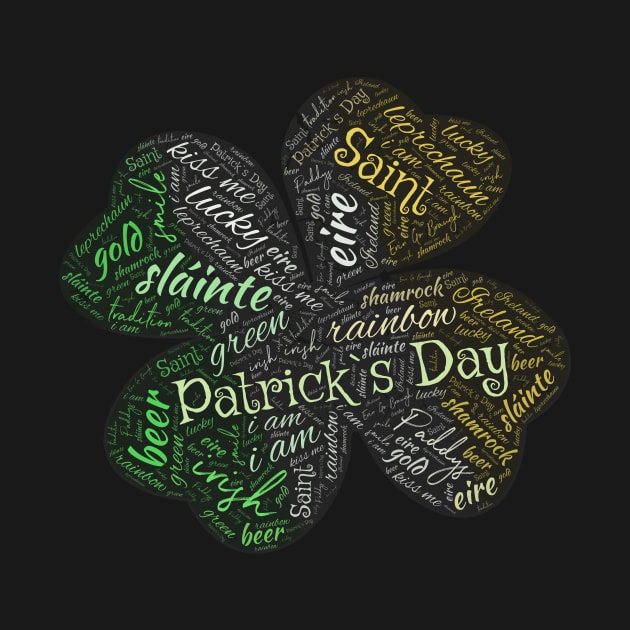 St. Patricks Day Word Art shamrock irish flag color by Matee