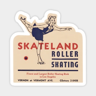 Vintage Roller Skating Los Angeles California Magnet