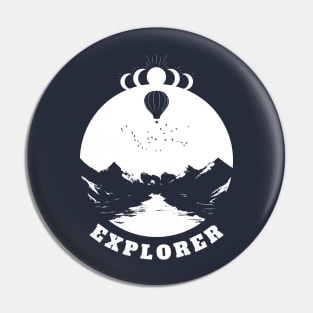 Explorer Design (white print) Pin