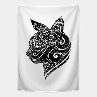 Swirly Cat Portrait Tapestry