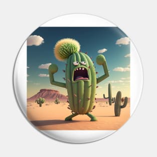 Clay Screaming Cactus 1 Pin