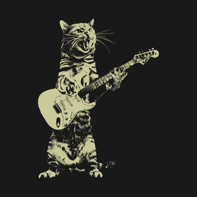 Cat playing guitar by kumtulmabur