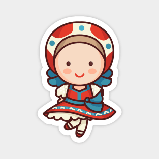 Cute Traditional Russian Folk Dancer Magnet