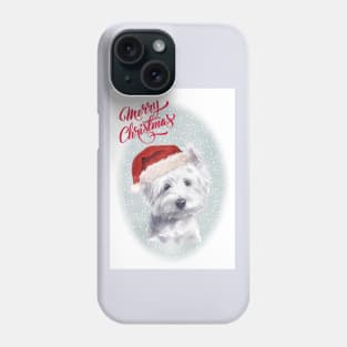 West Highland Terrier Merry Christmas Santa Dog Phone Case