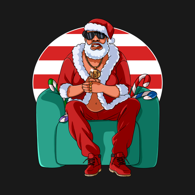 Black Santa Claus Gangster Christmas by Noseking