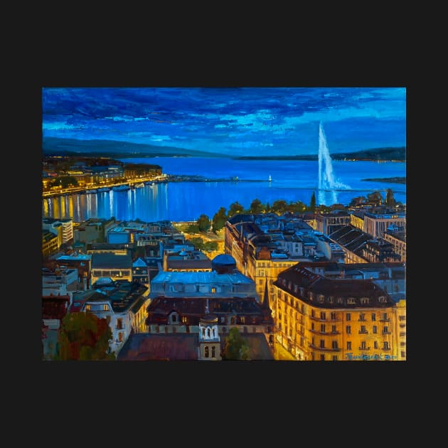 Rooftop Geneva by Night | by Art Shop Geneva