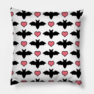 Cute Halloween Bats And Hearts Pillow