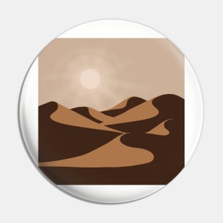 Desert Sand Dunes, Sun Beams, Landscape Digital Illustration Pin