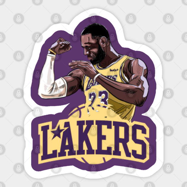 Lebron James Shirt Los Angeles La Lakers Art Drawing Basketball Fan 23 Nba Purple Lebron James Basketball Player Sticker Teepublic