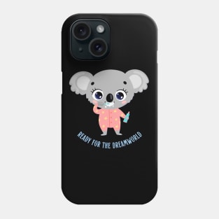 Ready for the dream world Hello little koala in pajamas washing teeth cute baby outfit Phone Case