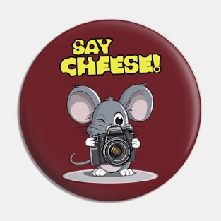 Say Cheese! – A Cute Mouse Photographer Pin