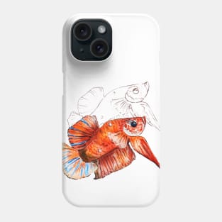 goldfish watercolor Phone Case