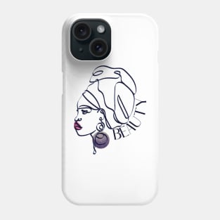 Line Art Beauty Black Woman African Phone Case