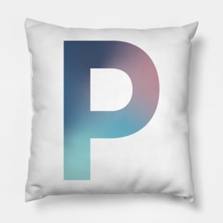 Gradient Letter P Initial Alphabet Pillow