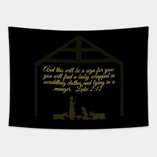 And this will be a sign.. - Bible Verse - Christian Christmas Design Tapestry