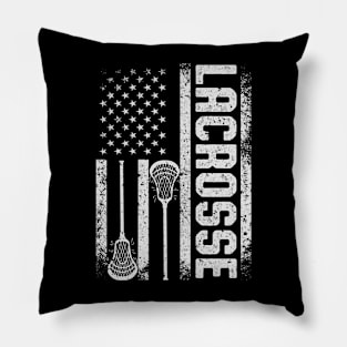 Vintage America Flag Lacrosse Pillow