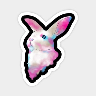 Cute Space Rainbow Gaussian Blur Rabbit Galactic Magnet