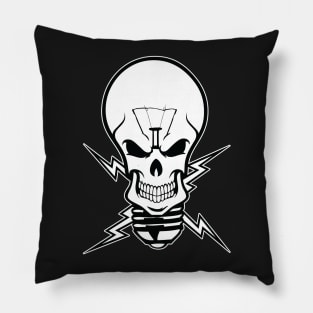 Skull Bulb Black and White Pillow