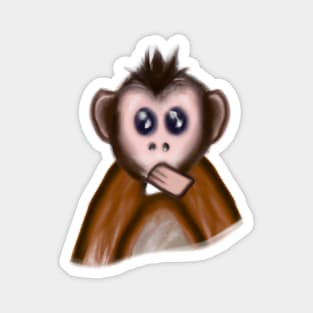 Cute Monkey Drawing Magnet