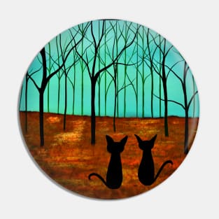 Autumn Forest Cats Pin