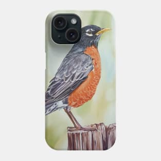 American Robin - bird painting Phone Case